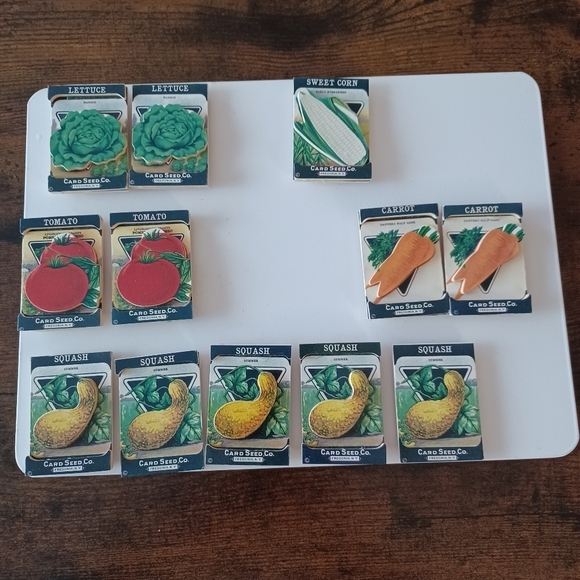 Other - Vintage Inspired Garden Vegetables Seed Packet Magnets Set Bundle Of 12